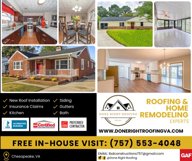 Done Right Roofing exterior project